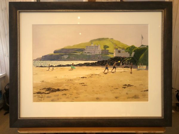 Playing on the beach near Burgh Island